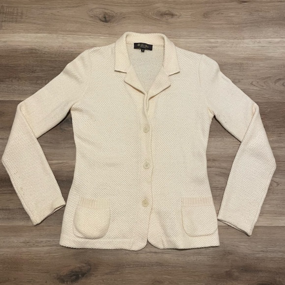 Loro Piana Sweaters - Loro Piana Italian Cashmere Silk Knit Cardigan Sweater Ivory White Womens 42